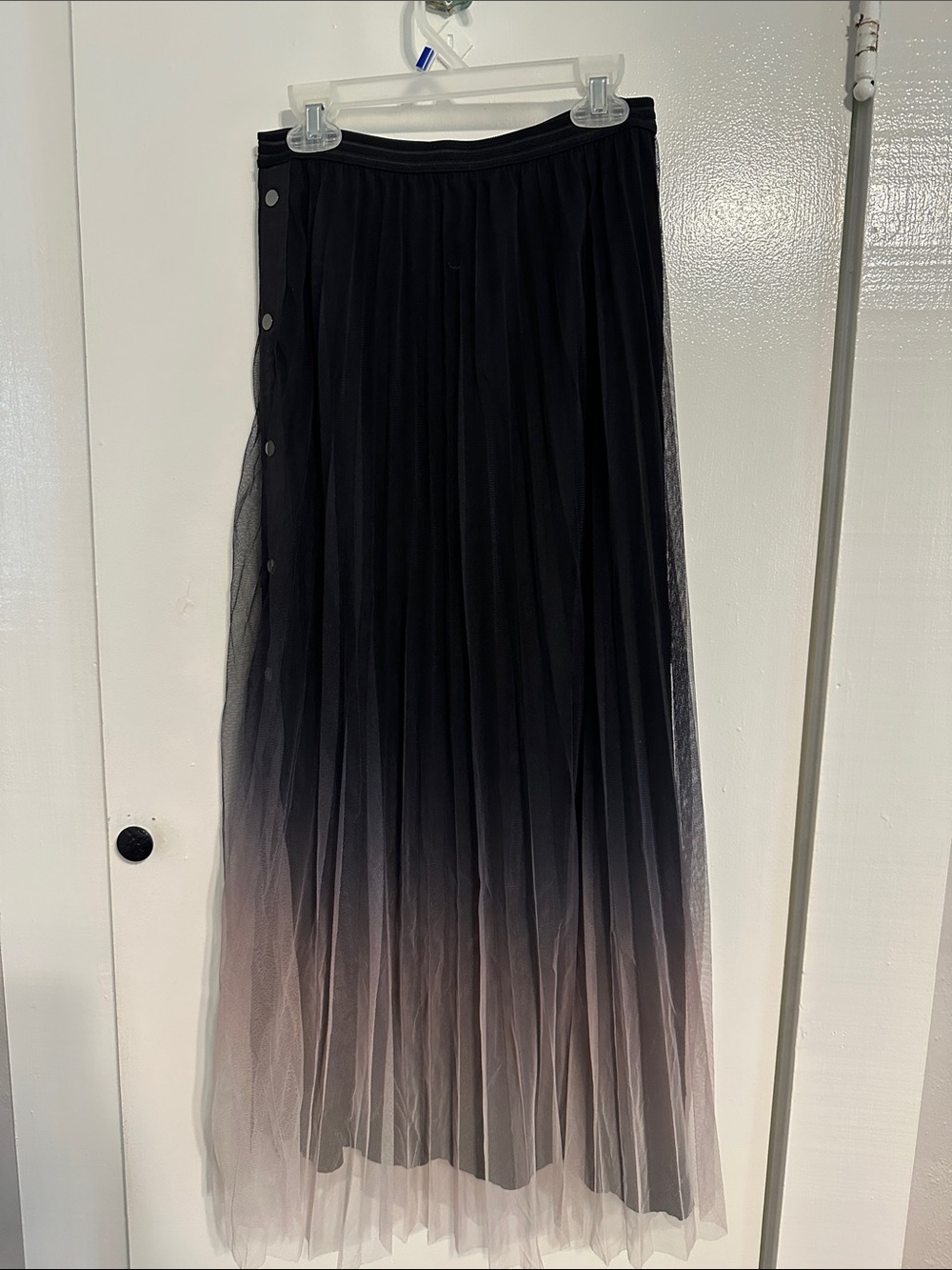 Black Ombre Tulle Maxi Skirt